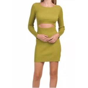 House Of Harlow 1960 ribbed cut out long sleeve dress